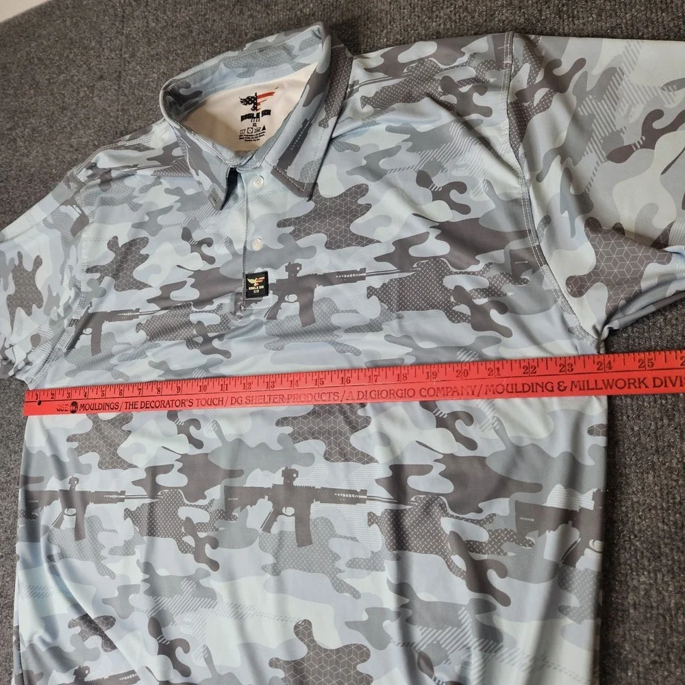 Eagle Six Gear Polo Shirt Mens Size XL Blue Gray Camo Military - Picture 4 of 6
